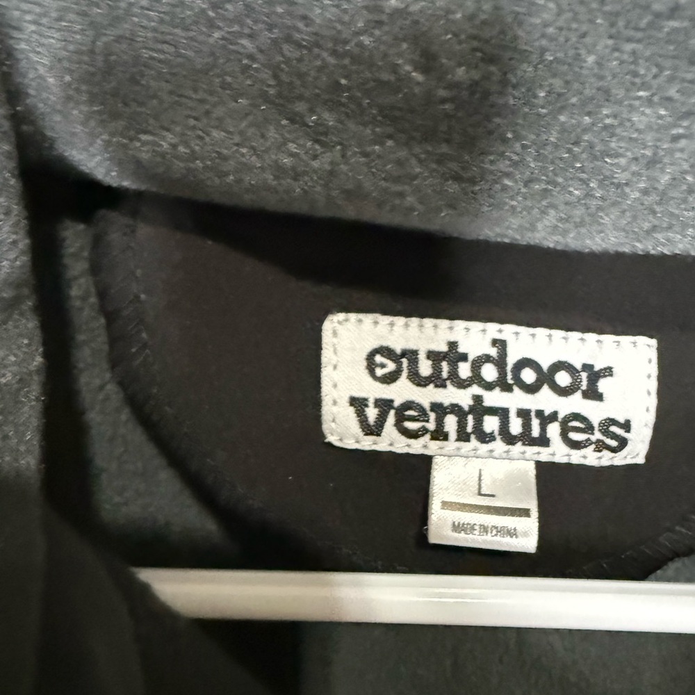 Outdoor Ventures Softshell Jacket Mens Large Black Hooded Fleece Lined NWT - Picture 3 of 5
